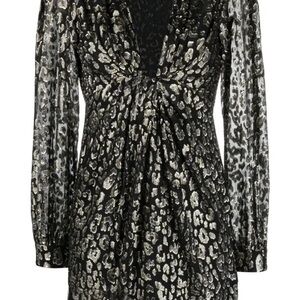 Michael Kors Black and Silver Animal Print Dress
